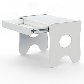 Зручний столик у дитячу кімнату 70×45×51, дитячий ігральний стіл із ящиком, білий