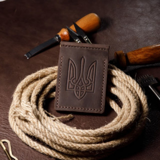 Затискач для грошей коричневий Тризуб