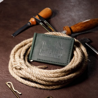 Затискач для грошей зелений Хрещений батько