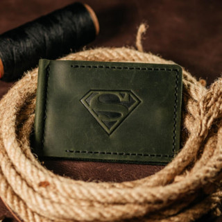 Затискач для грошей зелений Superman