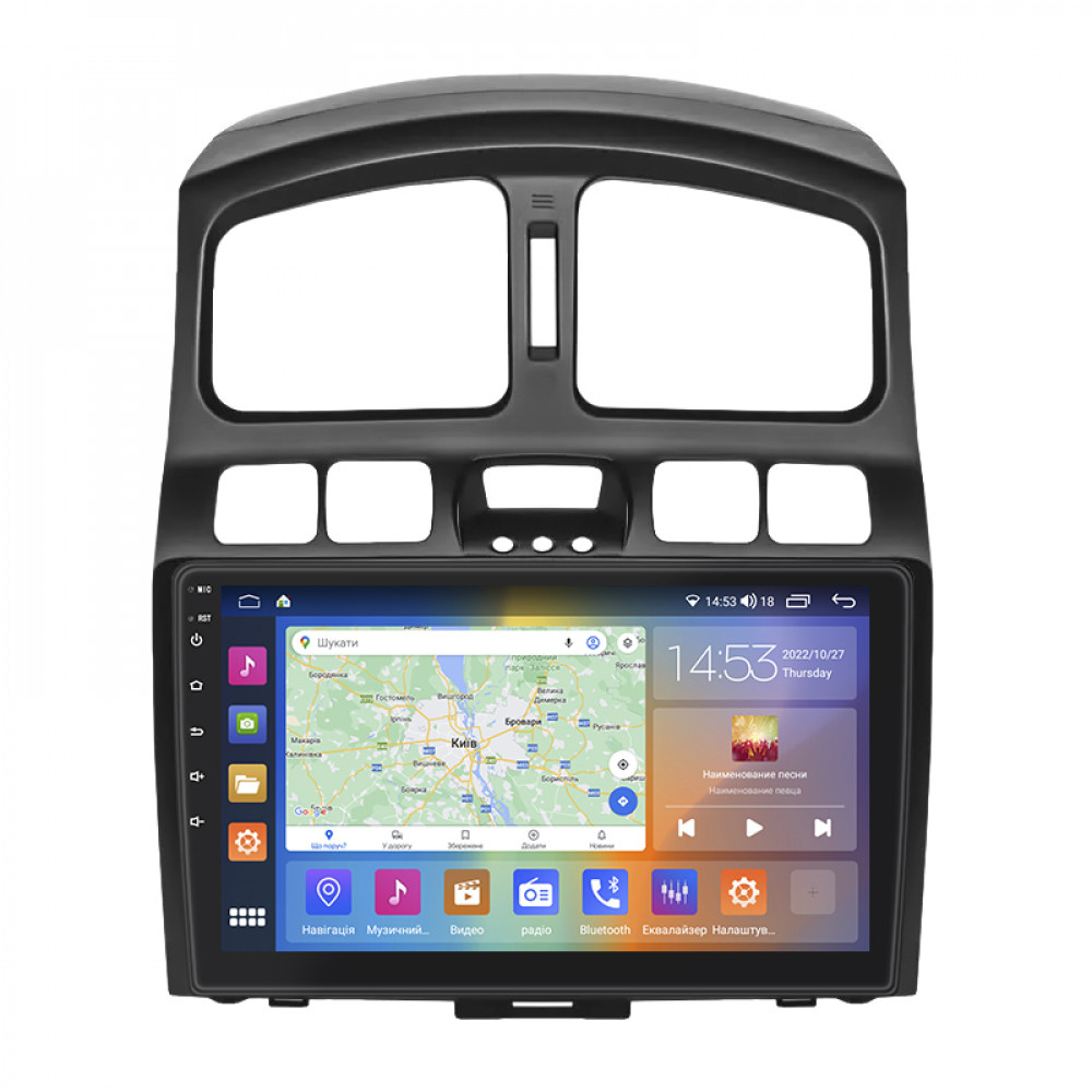 Штатная магнитола Lesko для Hyundai Santa Fe I 2000-2012 экран 9" 2/32Gb CarPlay 4G Wi-Fi GPS Prime