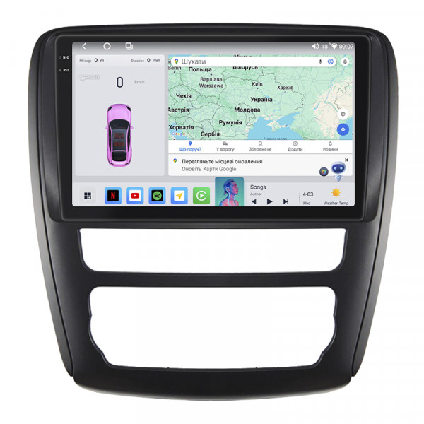 Штатная магнитола Lesko для Buick Enclave I Рестайлинг 2013-2017 экран 9" 4/64 QLED CarPlay 4G Wi-Fi GPS 360 Prime