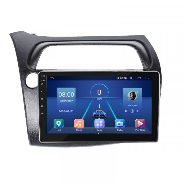 Штатная магнитола Lesko для Honda Civic Type R VIII 2006-2008 экран 9" 4/32Gb 4G Wi-Fi GPS Top