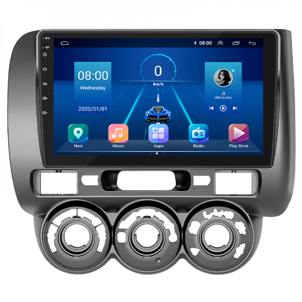 Штатная магнитола Lesko для Honda Fit I Manual AC 2001-2008 экран 9" 4/32Gb 4G Wi-Fi GPS Top