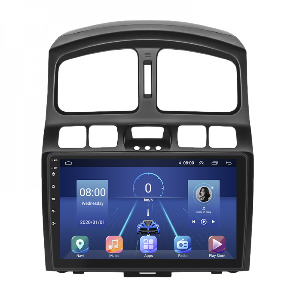 Штатная магнитола Lesko для Hyundai Santa Fe I 2000-2012 экран 9" 4/32Gb 4G Wi-Fi GPS Top