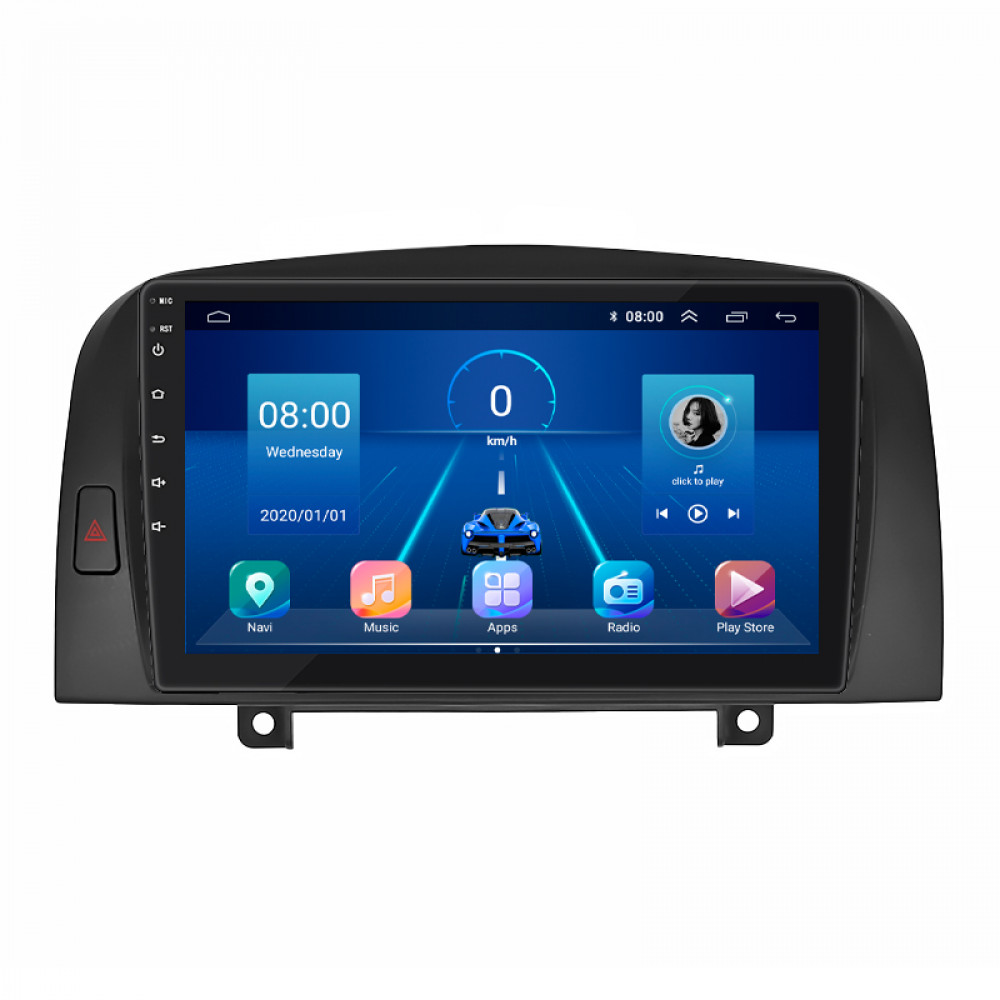 Штатная магнитола Lesko для Hyundai Sonata V (NF) 2004-2010 экран 9" 4/32Gb 4G Wi-Fi GPS Top