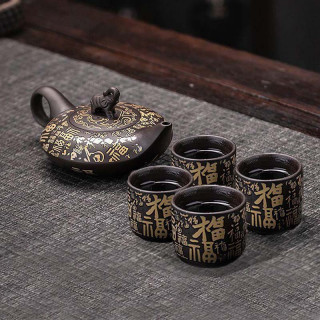 Чайный набор 028 Elephant с глины заварник 210 ml + 4 пиалы