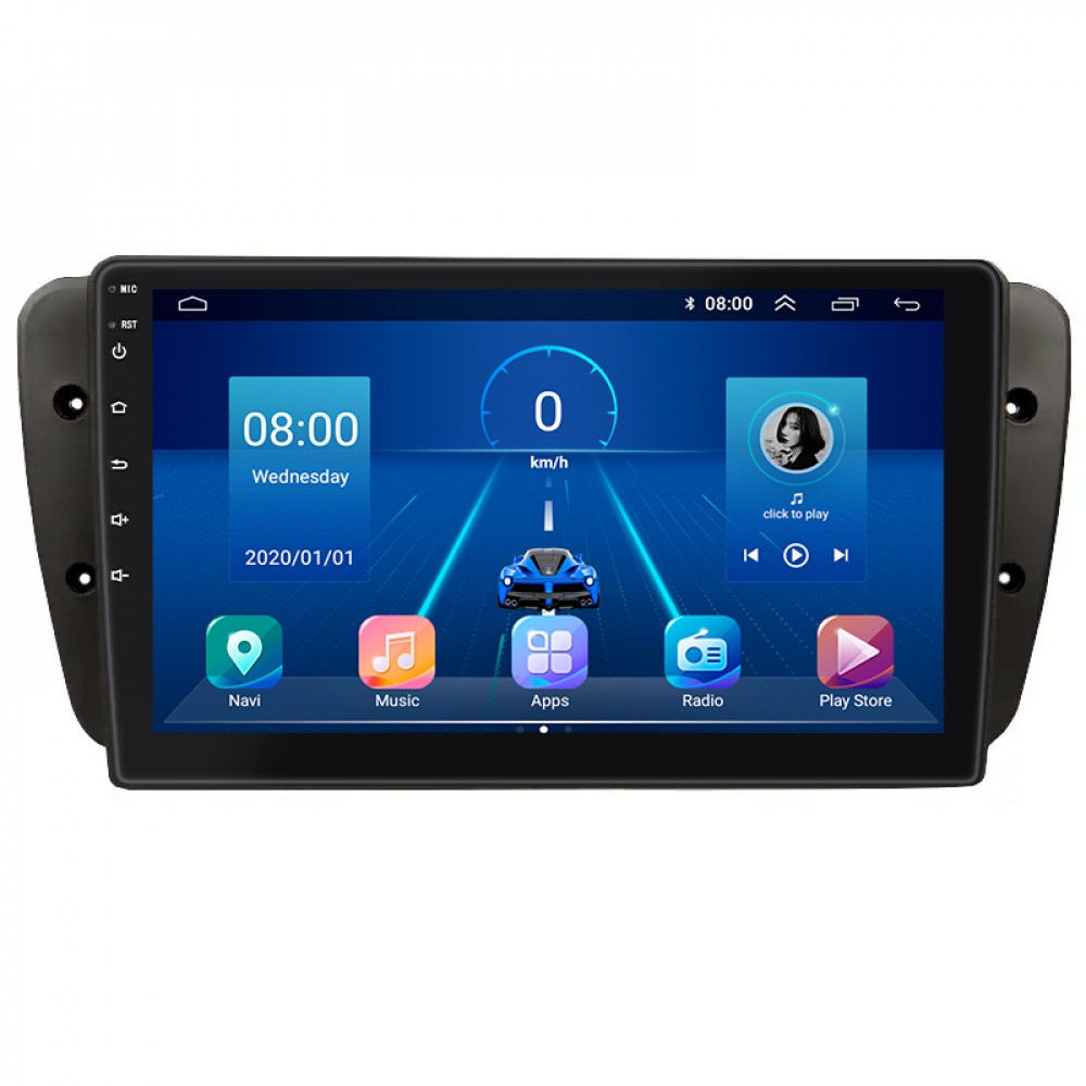 Штатная магнитола Lesko для SEAT Ibiza IV 2008-2012 экран 9" 4/32Gb 4G Wi-Fi GPS Top