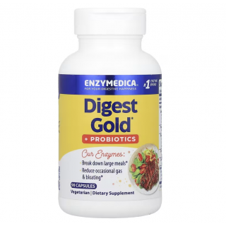Ензими плюс пробіотики, Digest Gold Probiotics, Enzymedica, 90 капсул