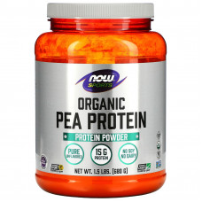 Гороховий протеїн, Organic Pea Protein, Now Foods, органік, порошок, без смаку, 680 г