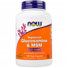 Глюкозамін та МСМ, Glucosamine & MSM, Now Foods, 120 вегетаріанських капсул