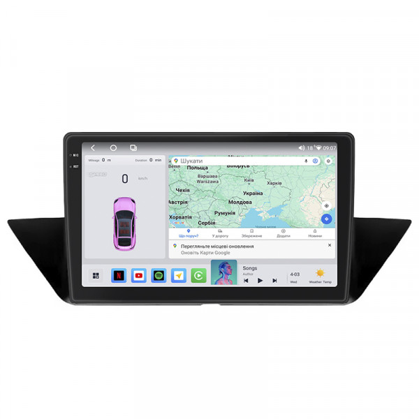 Штатная магнитола Lesko для BMW X1 I (E84) 2009-2012 экран 10" 4/64 QLED CarPlay 4G Wi-Fi GPS 360 Prime