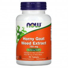 Горянка з макою (Horny Goat Weed), Now Foods, екстракт, 750 мг, 90 таблеток