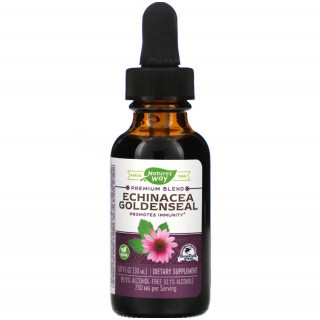 Ехінацея та гідрасстис, Echinacea Goldenseal, Nature's Way, без спирту, 30 мл