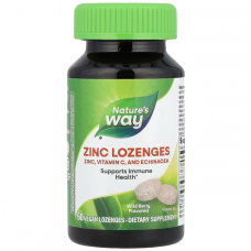Глюконат цинку, Zinc Lozenges, Nature's Way, ягідний смак, 60 пастилок