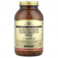 Глюкозамін, хондроїтин, метилсульфонілметан з Естер-C, Glucosamine Chondroitin MSM With Ester-C Solgar, 180 таблеток