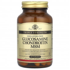 Глюкозамін хондроїтин МСМ, Glucosamine Chondroitin MSM, Solgar, потрійна сила, 60 таблеток