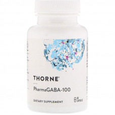 Гамма-аміномасляна кислота, PharmaGABA-100, Thorne, 60 капсул