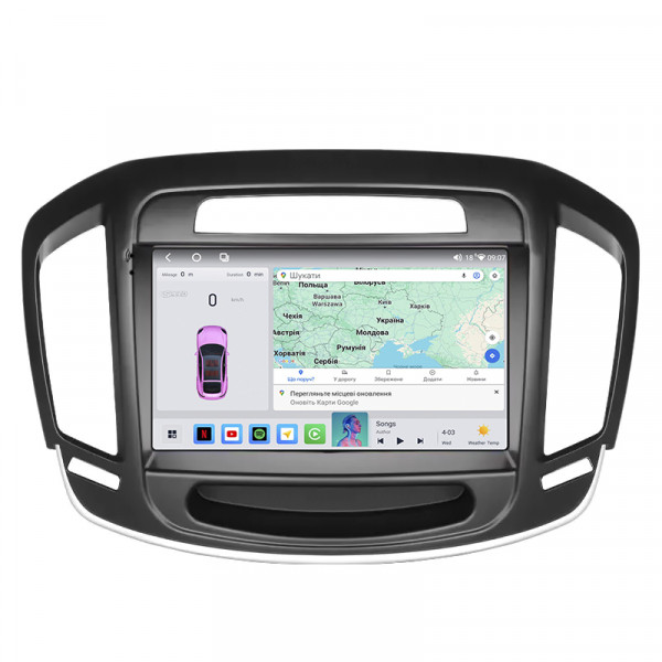 Штатная магнитола Lesko для Buick Regal V Рестайлинг 2013-2017 экран 9" 4/64 QLED CarPlay 4G Wi-Fi GPS 360 Prime