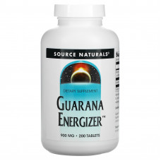 Гуарана, Guarana Energizer, Source Naturals, 900 мг, 200 таблеток