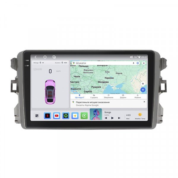 Штатная магнитола Lesko для BYD G3  2009-2014 экран 9" 4/64 QLED CarPlay 4G Wi-Fi GPS 360 Prime