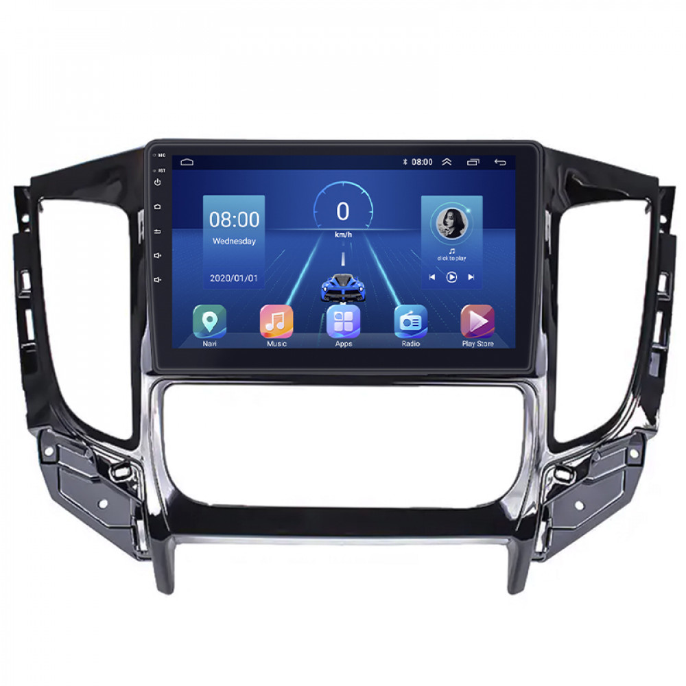 Штатная магнитола Lesko для Mitsubishi Pajero Sport III ver. 2 2015-2019 экран 9" 4/32Gb 4G Wi-Fi GPS Top