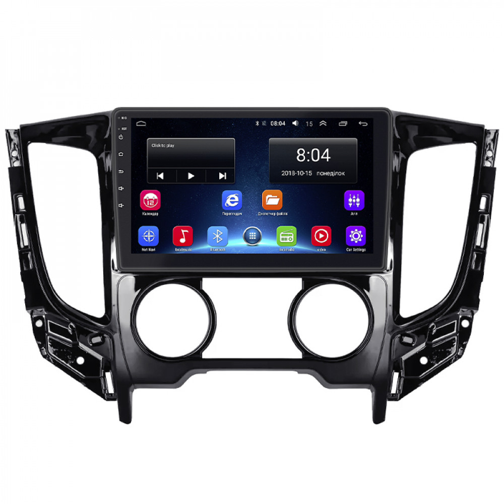 Штатная магнитола Lesko для Mitsubishi Pajero Sport III ver.1 2015-2019 экран 9" 2/32Gb Wi-Fi GPS Base