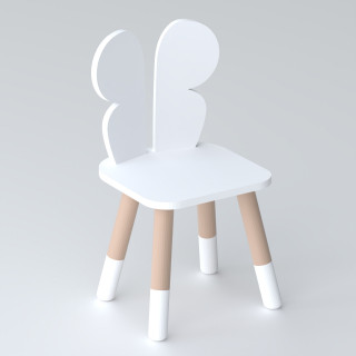 Дитячий стільчик метелик 26.5х26х25см, стілець у дитячу кімнату до 7 років, білий