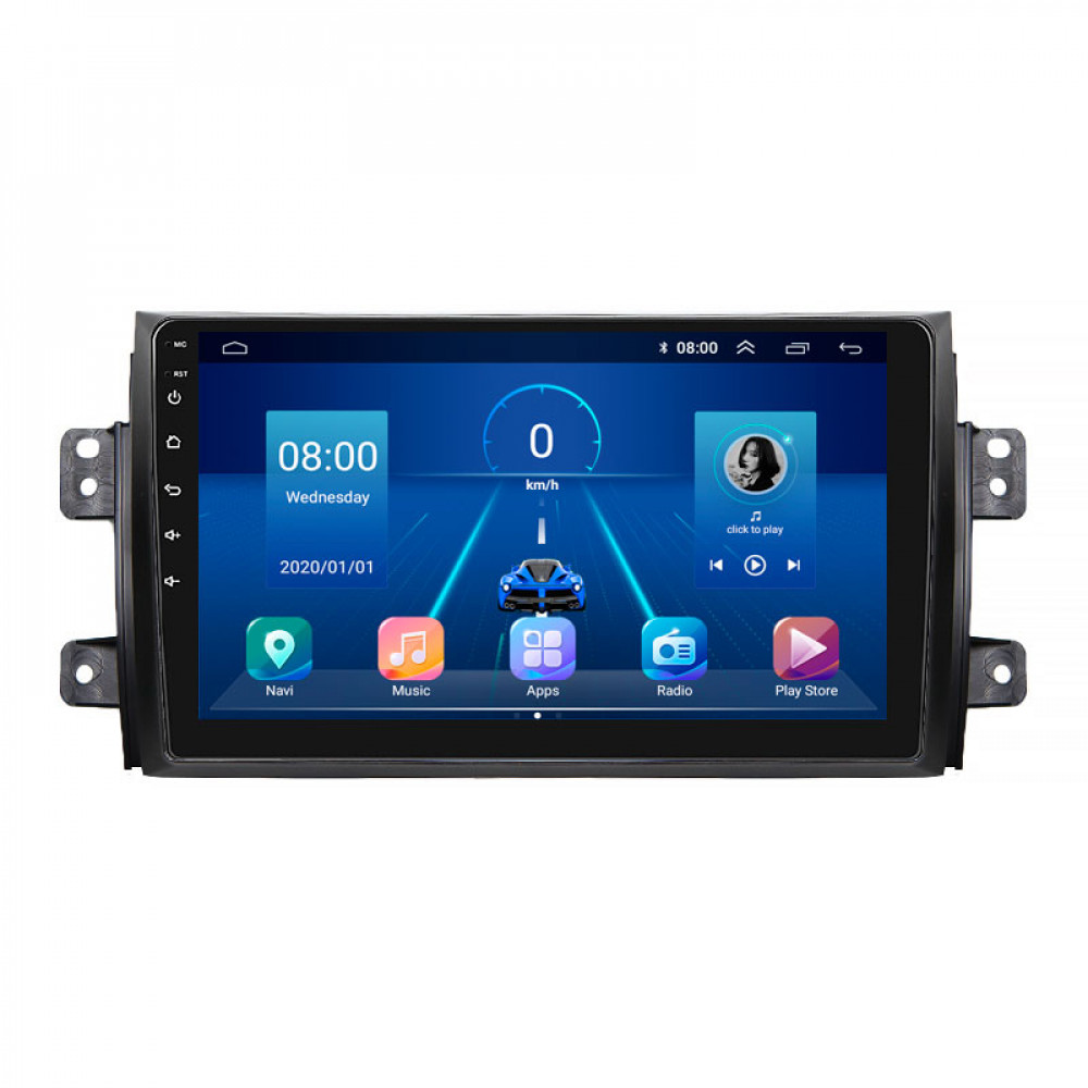 Штатная магнитола Lesko для Fiat Sedici  2005-2014 экран 9" 6/128Gb 4G Wi-Fi GPS Top