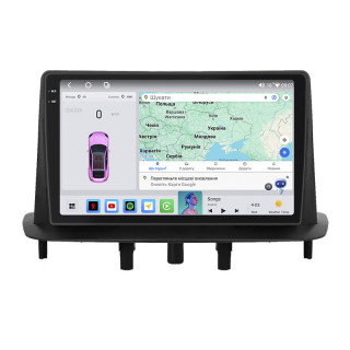 Штатная магнитола Lesko для Renault Megane III 2008-2014 экран 9" 4/64 QLED CarPlay 4G Wi-Fi GPS 360 Prime