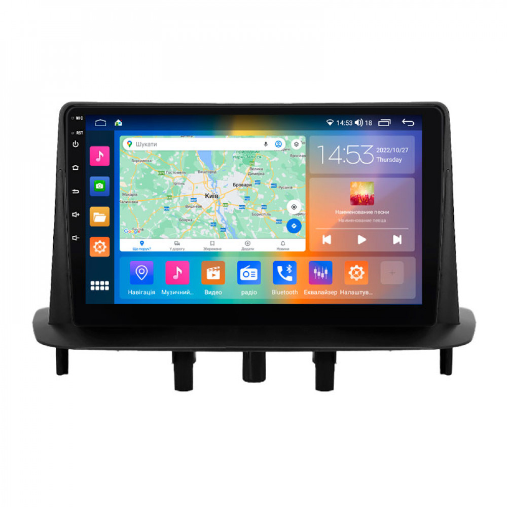 Штатная магнитола Lesko для Renault Megane III Рестайлинг 2 2014-2016 экран 9" 2/32Gb CarPlay 4G Wi-Fi GPS Prime