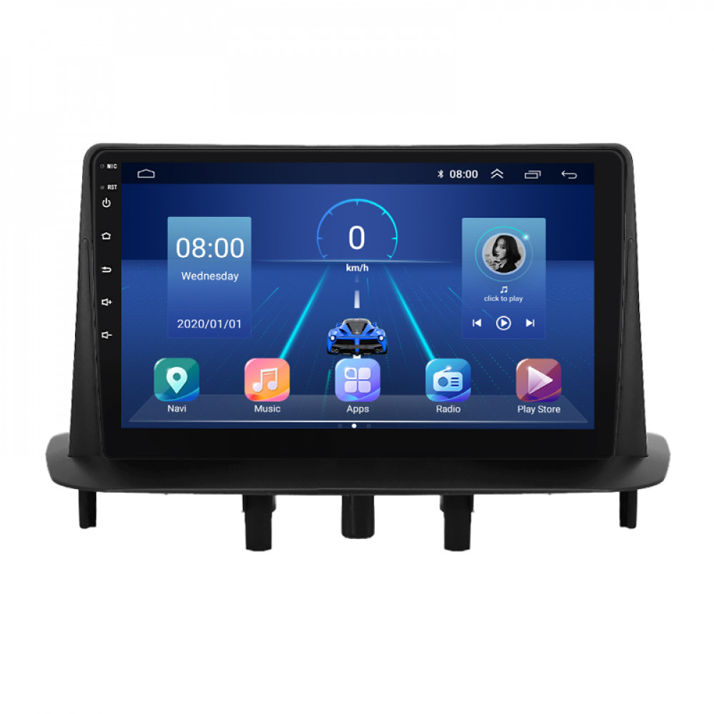 Штатная магнитола Lesko для Renault Megane III Рестайлинг 2 2014-2016 экран 9" 2/32Gb 4G Wi-Fi GPS Top