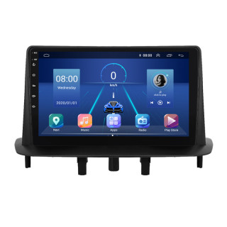 Штатная магнитола Lesko для Renault Megane III Рестайлинг 2 2014-2016 экран 9" 6/128Gb 4G Wi-Fi GPS Top