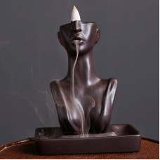 Подставка для благовоний JC2022073000003 Девушка с обратным потоком жидкого дыма держатель для ароматических палочек и конусов Brown