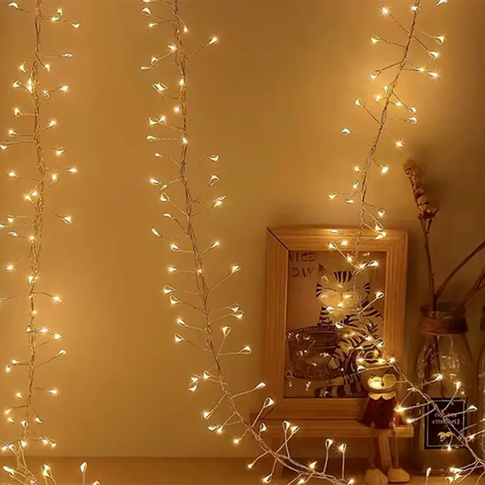 Светодиодная гирлянда Роса ali-702623591322 теплый свет USB с пультом управления декоративные украшение  9 м 300 led