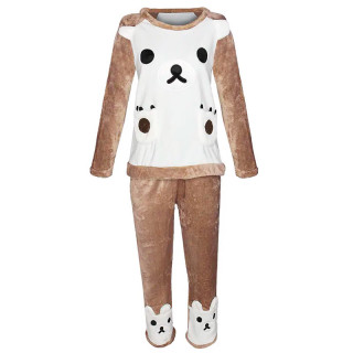 Женская тёплая махровая пижама Bear White 2XL