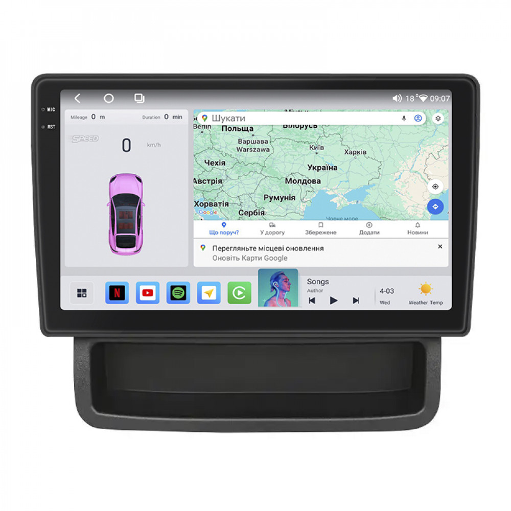 Штатная магнитола Lesko для Renault Trafic II Рестайлинг 2 2011-2014 экран 10" 4/64 QLED CarPlay 4G Wi-Fi GPS 360 Prime