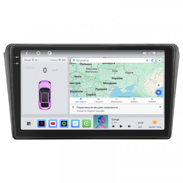 Штатная магнитола Lesko для Toyota Avensis II Рестайлинг 2006-2009 экран 9" 4/64 QLED CarPlay 4G Wi-Fi GPS 360 Prime