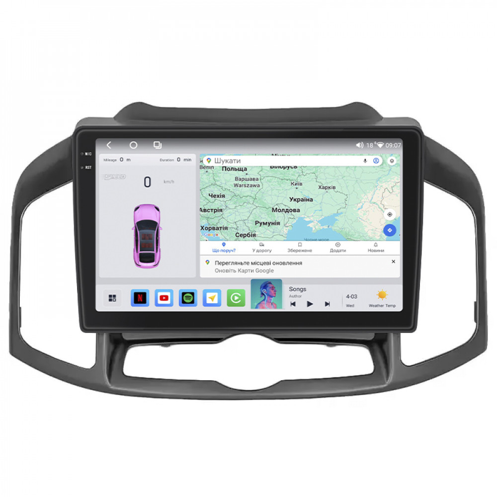 Штатная магнитола Lesko для Chevrolet Captiva I Рестайлинг 2 2013-2016 экран 10" 4/64 QLED CarPlay 4G Wi-Fi GPS 360 Prime