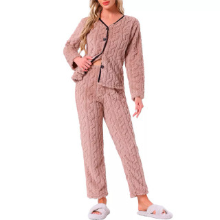 Женская тёплая пижама 5312 Light pink костюм для дома M