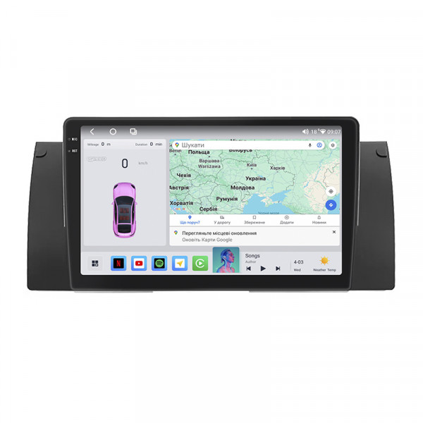 Штатная магнитола Lesko для BMW 5 серии IV (E39) 1995-2000 экран 9" 4/64 QLED CarPlay 4G Wi-Fi GPS 360 Prime