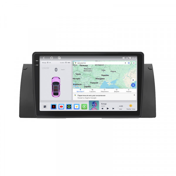 Штатная магнитола Lesko для BMW X5 I (E53) Рестайлинг 2003-2006 экран 9" 4/64 QLED CarPlay 4G Wi-Fi GPS 360 Prime