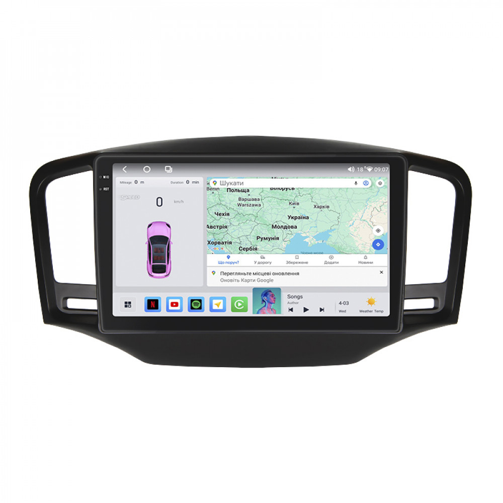 Штатная магнитола Lesko для MG 350  2010-2015 экран 9" 4/64 QLED CarPlay 4G Wi-Fi GPS 360 Prime