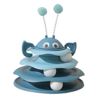 Игрушка Chaokupet 079906 Башня для котов интелектуальная 3-х уровневая   Синий