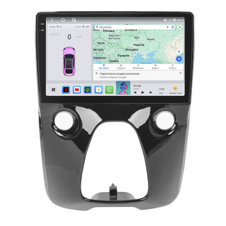 Штатная магнитола Lesko для Citroen C1 II 2014- экран 10" 4/64 QLED CarPlay 4G Wi-Fi GPS 360 Prime