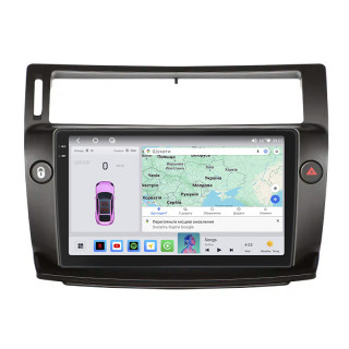Штатная магнитола Lesko для Citroen C4 I Рестайлинг 2008-2011 экран 9" 4/64 QLED CarPlay 4G Wi-Fi GPS 360 Prime