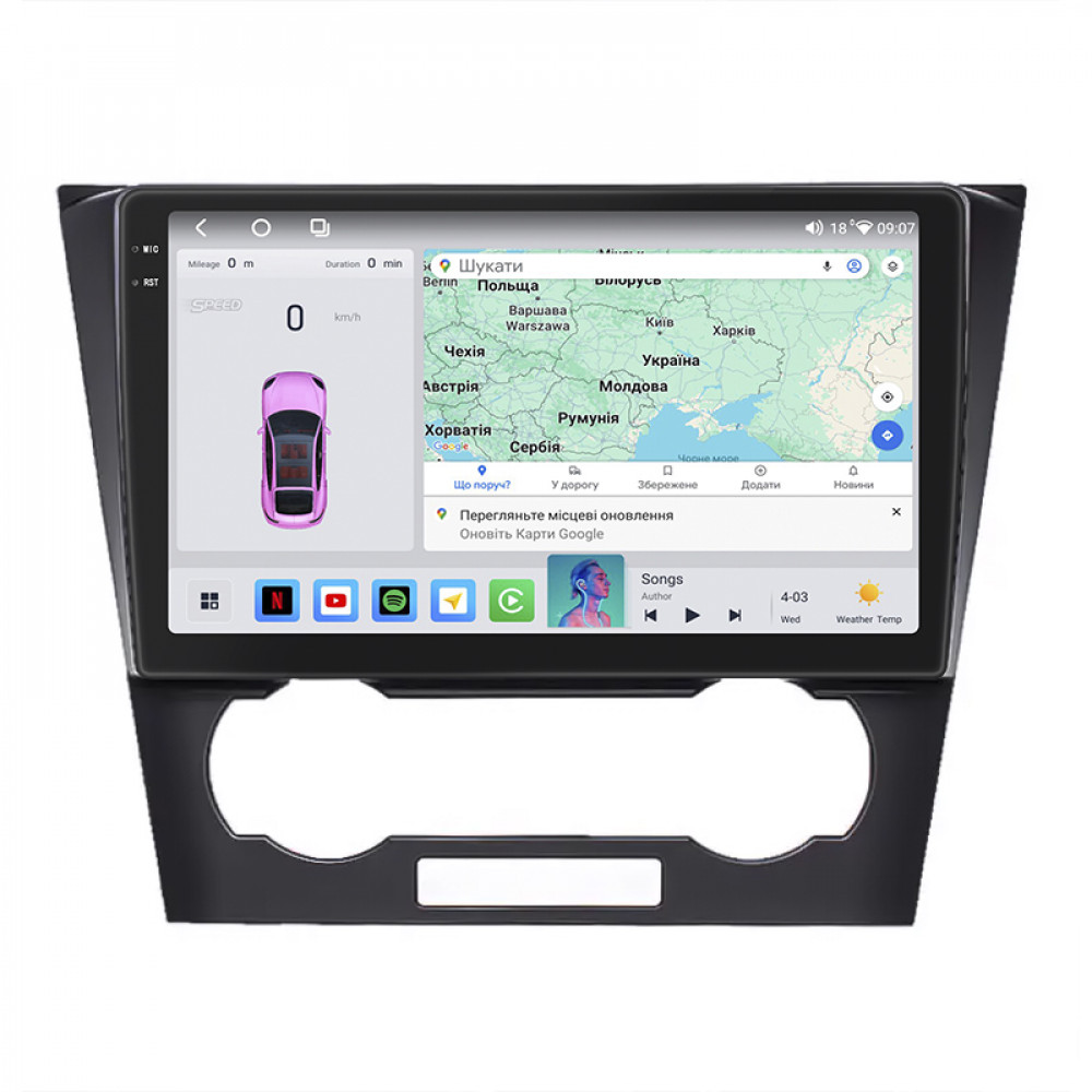 Штатная магнитола Lesko для Chevrolet Epica V250 2006-2009 экран 9" 4/64 QLED CarPlay 4G Wi-Fi GPS 360 Prime