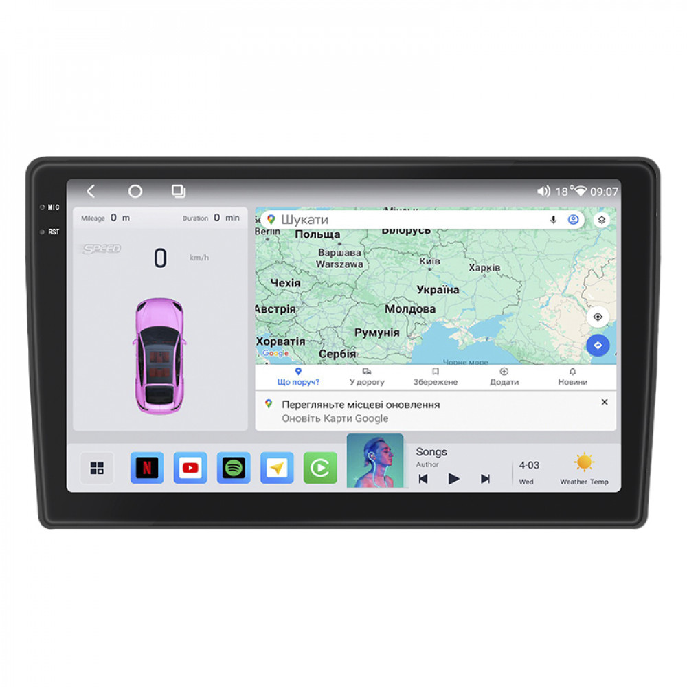 Штатная магнитола Lesko для Citroen Jumpy II 2007-2012 экран 9" 4/64 QLED CarPlay 4G Wi-Fi GPS 360 Prime