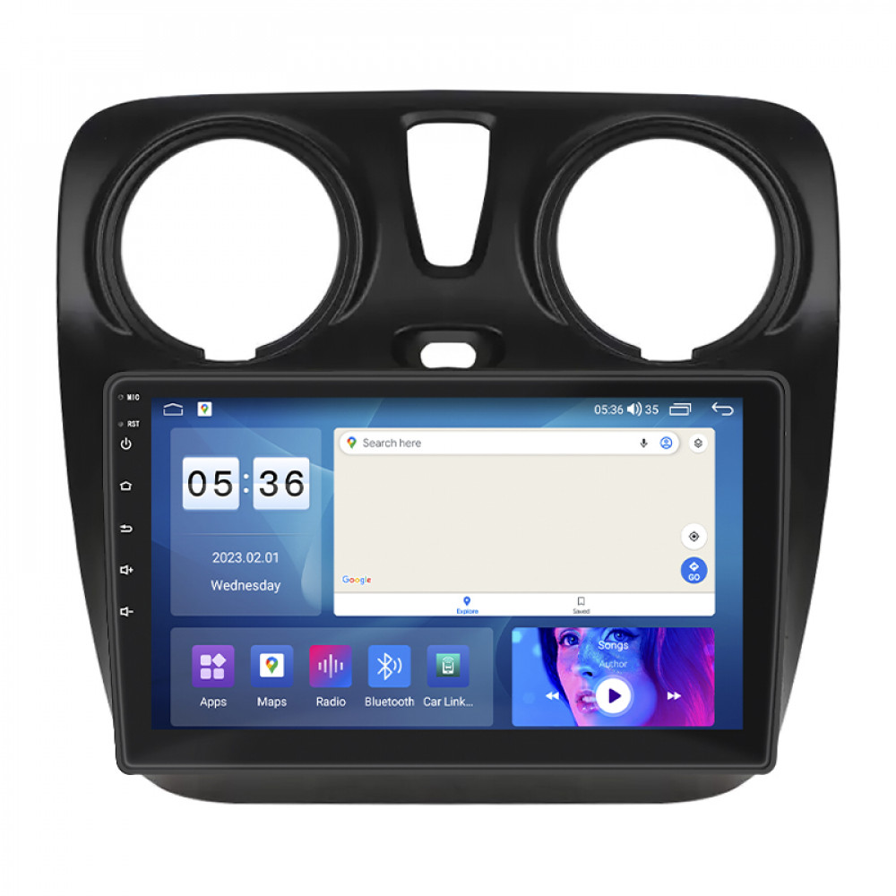 Штатная магнитола Lesko для Dacia Lodgy ver 2 2017-н.в экран 9" 2/32Gb CarPlay 4G Wi-Fi GPS Prime