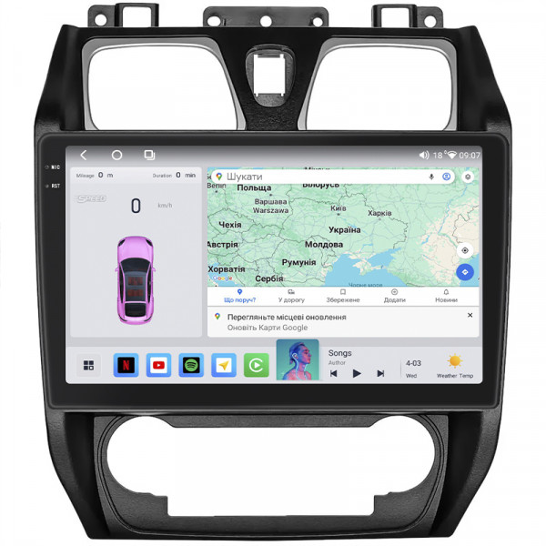 Штатная магнитола Lesko для Geely Emgrand EC7  2009-2016 экран 10" 4/64 QLED CarPlay 4G Wi-Fi GPS 360 Prime